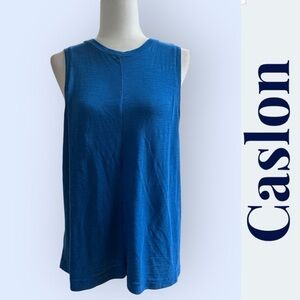 Caslon Vibrant Blue Sleeveless Cotton Blend Crewneck Top, Size L, MSRP‎ $35